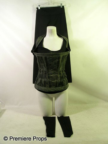 Resident Evil Afterlife Alice (Milla Jovovich) Mov: Resident Evil Afterlife - Alice (Milla Jovovich) stunt double's, black and gray nylon, criss cross straps, with strap on the shoulders, button front, 'Custom' vest, (no size, 'Stunt Double' written in