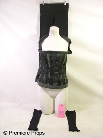 Resident Evil Afterlife Alice (Milla Jovovich) Mov: Resident Evil Afterlife - Alice (Milla Jovovich) screen worn, stunt, black and gray nylon, criss cross straps, with strap on the shoulders, button front, custom made vest, (no size, 'Stunt Harness' wr