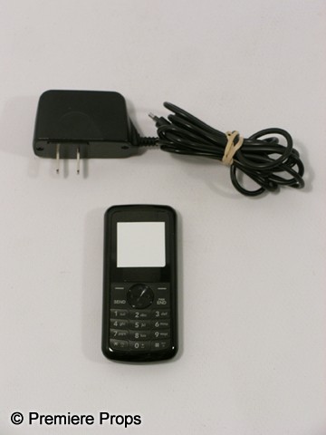 Sorority Row Jessica Pierson (Leah Pipes) Movie Pr: Sorority Row - Jessica Pierson (Leah Pipes) screen used, all black 'LG NTLG300GB' cell phone with battery, SIM card, and charger. The screen has a white sticker over it.