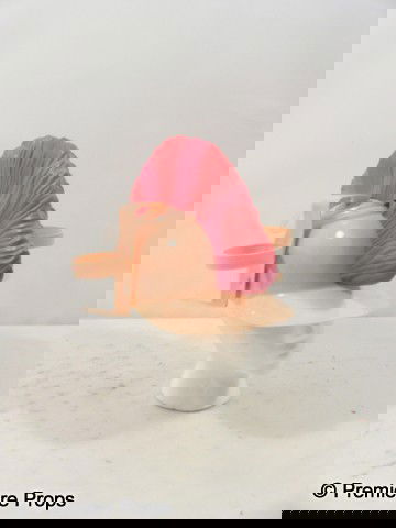 Piranha 3D Mohawk Drink Hat Movie Props: Piranha 3D - Tan hard plastic baseball drink cap with pink mohawk on the top, tan plastic cup holders on the side and straw tubing. (approx. 11" long)