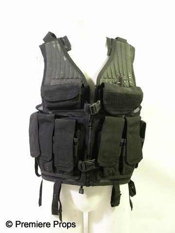 Resident Evil Afterlife Umbrella Trooper Vest: Resident Evil Afterlife - Umbrella Storm Troopers, blood splatters and holes, black with zipper front, multiple pockets in the front and sides, mesh with thick foam front at the shoulders, 'Blackhawk'