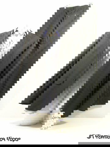 Red Cooper (Karl Urban) Screen Worn Movie Costumes: Red - Cooper (Karl Urban) screen worn, hero, slightly dirty navy two piece self dot two button 'Boss-Guabello' suit, (size 42R) and beyr dirty and bloody, long sleeve light blue with self raised diago