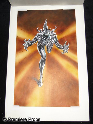 Species (1995) Sil Concept Artwork: Species (1995)- Original hand painted concept design of Sil by Tom Burman. An exquisite and vibrant piece of artwork. 14.5" x 19.5"