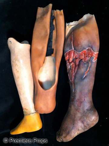 Men of Honor (2000) Cuba Gooding Jr. Prosthetic Le: Men of Honor (2000) - Three stages of Cuba Gooding Jr Leg as he loses it and gets a prosthetic throughout the film. One is a realistic leg sleeve showing the injury. The second is the leg post amputat