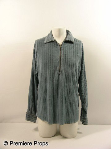 Rent Broadway Musical Constantine Maroulis Costume: Rent - Roger's (Constantine Maroulis) worn on Broadway, faded blue long sleeve, terry material 'Gramicc' zip shirt. Obtained at the famous Broadway Cares Flea Market held annually in NYC.
