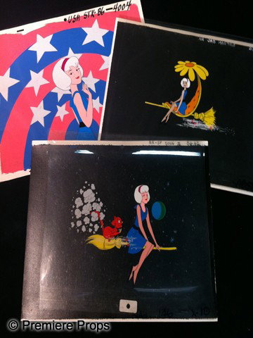 Sabrina the Teenage Witch Animation Cels (1970): Sabrina the Teenage Witch Animation Cels (1970) - Three original animation cells (made up of many cells) and backgrounds from the 1970's animated series. Iconic flying shots of her on her broom, one m