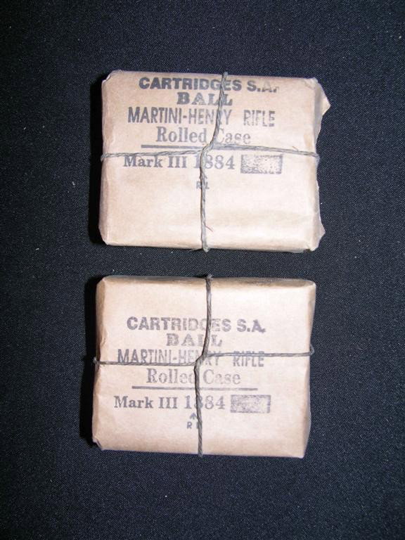 Four Feathers (2002) Ammo Packages: Two sealed boxes stamped "Cartridges S.A. Ball - Martini Henry Rifle Rolled Case Mark II, 1884". Used in the production of Four Feathers starring Heath Ledger. The film is set during the Gordon Relief