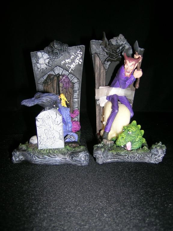 Cain and Abel Signed Bookends: A set of high-quality bookends depicting Cain and Abel, the famous DC Comics characters from The House of Mystery and The House of Secrets. These examples have been autographed in silver by the famous