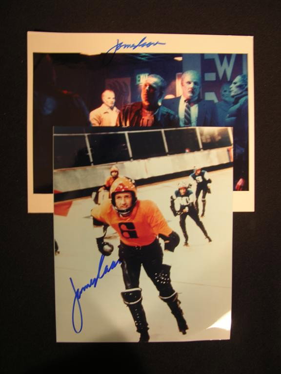 James Caan Autographed Photos: Two 8 x 10 color stills autographed by actor James Caan. The first is from the film Alien Nation (1988), depicting actors Caan and Mandy Patinkin in a crowd scene. Caan has signed at the top in blue f