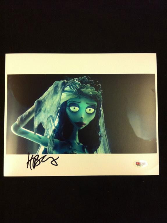 Corpse Bride Photo Signed by Helena Bonham Carter: 8 x 10 color photo of Helena Bonham Carter's character in Corpse Bride, signed by the actress in black felt pen. Complete with PSA/DNA certification.