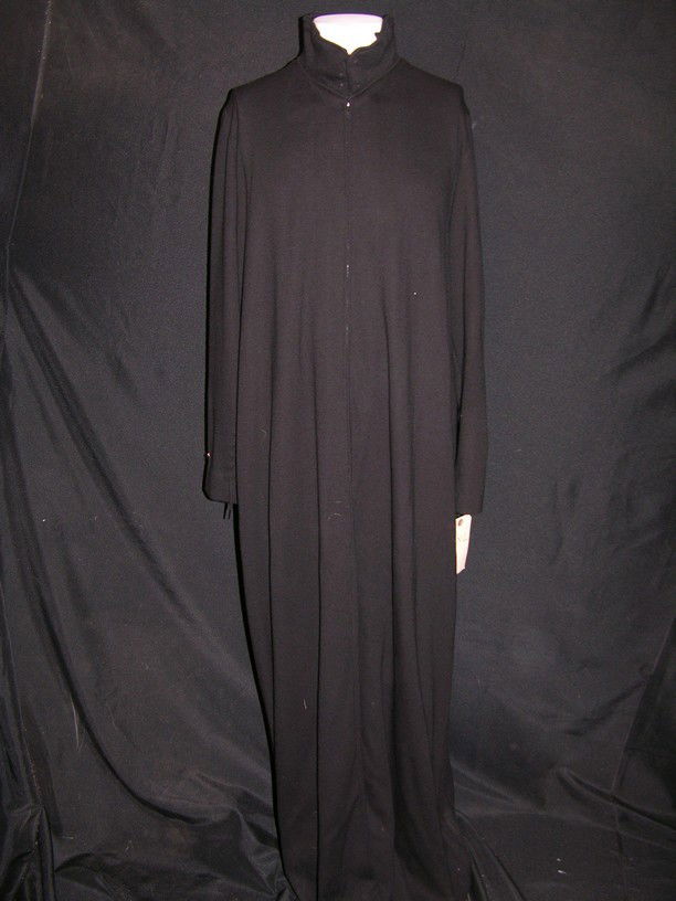 Black Bodystocking from Robin and the 7 Hoods: Black wool bodystocking worn by actor John Pedrini, who played one of the hoods in the famous Rat Pack film Robin and the 7 Hoods (1964). Includes a Warner Bros. tag on the inside with the handwritten