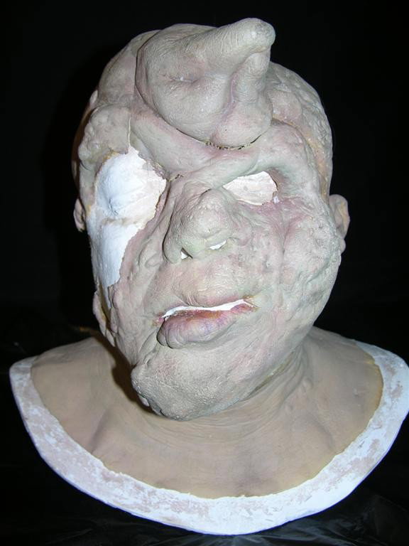 Rhino Boy Makeup: Screen used, full head makeup appliance for the sideshow freak character "Rhino Boy" seen in the Showtime television series Going To California. The episode he appeared in was titled I Know Why the Ca