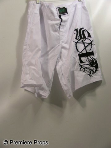 Warrior Brendan (Joel Edgerton) Movie Costumes: Warrior - Brendan (Joel Edgerton) screen worn, white with black design 'Soal' fighting shorts. (size 32)