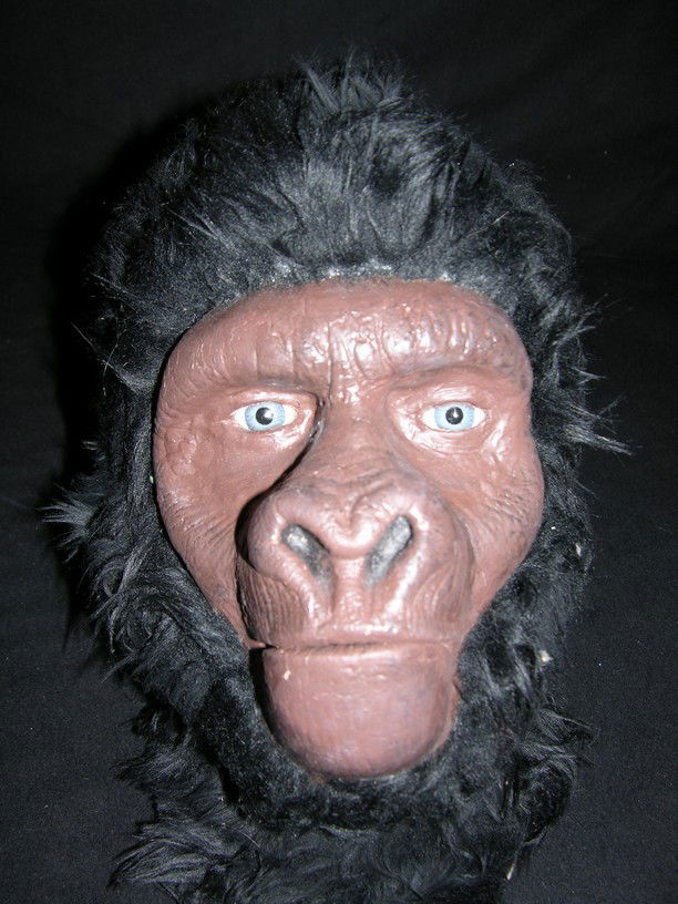 Screen Used Makeup for a Gorilla in Planet of the: Gorilla makeup, screen used in the original Planet of the Apes (1968), mounted to a bust for display. The stunning makeups in the Apes series were the work of John Chambers, an Academy Award winning m