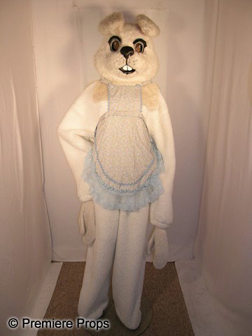 Floppy Bunny Mascot Costume: Professional Mascot style "Floppy Bunny." Bunny comes with head, body and mitts - NO FEET. Many bunnies come with vest or aprons. Colors and styles of these vests and aprons will vary with each bunny,