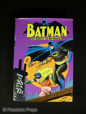 Adam West Signed Batman Comic Book: Batman hardcover book, Batman from the 30s to the 70s, printed in 1971 and signed on the dust jacket by Batman actor Adam West. Book reprints several stories from the archives of DC Comics. (8x11.5)