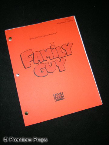 Family Guy Script: Family Guy (1999) Production Script for the episode "When You Wish Upon a Weinstein" written by Ricky Blitt and created by Seth Macfarlane.