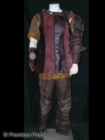 Camelot King Arthur (Jamie Campbell) Hero Costume: From HBO's Camelot comes this incredible King Arthur (Jamie Campbell Bower) complete screen worn Hero wardrobe. The costume contains leather shoulder armor, two different leather wrist armor pieces, a