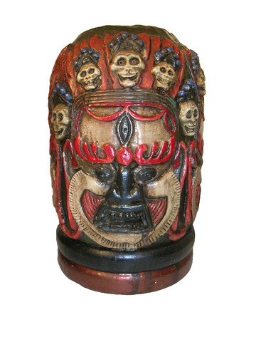 Charlie's Angels: Full Throttle Totem: This is a background prop Totem with skull designs from the 2003 film 'Charlie's Angels: Full Throttle.' The faux wooden prop is made from hard styrofoam coated in resin and is intricately detailed an