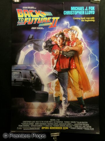 Back to the Future Part II Poster Signed by Drew S: Rolled poster for Back to the Future Part II (1989), signed by artist Drew Struzan.