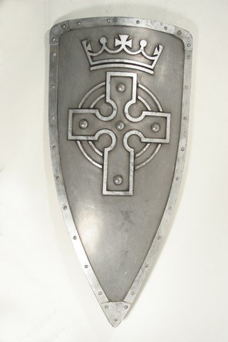First Knight Shield: This medieval prop shield was used by a one of the “Knights of Camelot” background characters in the motion picture, “First Knight." The prop shield was custom made for use the film and is const