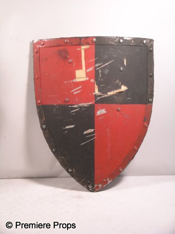 History Channel 'Conquest' Kite Shield: A medieval type shield used in various theatrical productions in England and on the History Channel re-enactment series 'Conquest' (2002-2005). The shield is called a 'kite shield' and is made out of 
