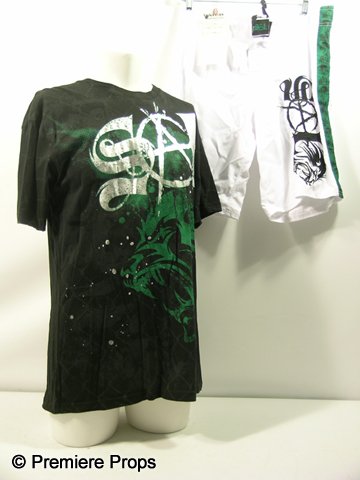 Warrior Brendan (Joel Edgerton) Costume: Screen worn shirt and shorts used by Brendan (Joel Edgerton) in the Academy Award winning sport drama 'Warrior' (2011). The shirt is a short sleeve, black and silver with a green 'splatter' design and