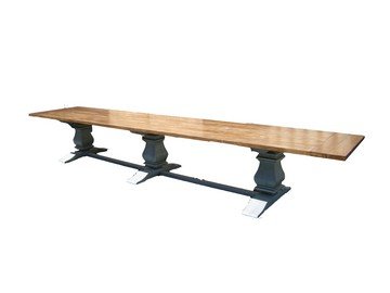 Mirror Mirror Great Hall Long Table: This is the screen used Great Hall table from the Tarsem Singh film Mirror Mirror. This brown wood table measures approx. 18' x 3 1/2' x 2' 8" long and has a white wooden base. A really nice piece.