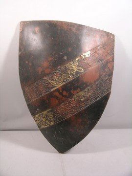 Harry Potter Shield: From 2001's 'Harry Potter and the Sorcerer's Stone,' this is one of the prop shields used during the climactic Wizard's chess game scene in the Chess Room. There were two sets of pawns, one black and