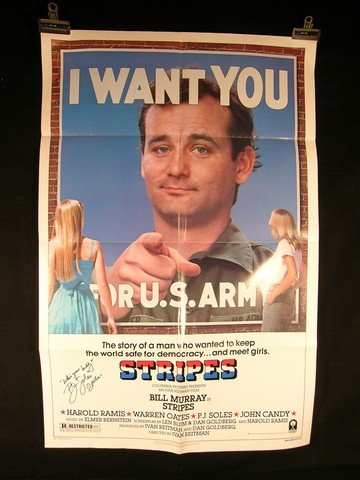 PJ Soles Signed Poster: This is an original PJ Soles autographed poster from the classic 1981 comedy "Stripes" starring Bill Murray. The lot further includes an authenticating photo of Ms. Soles signing the poster. The poste