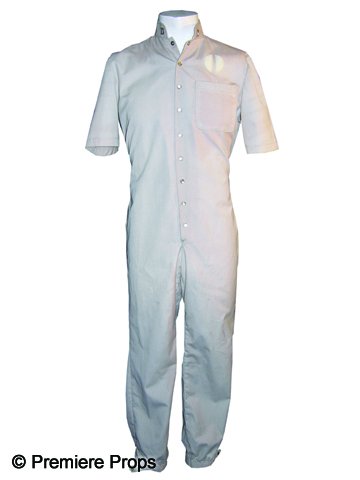Michael C. Gwynne Screen Worn Uniform from The Ter: Crème colored jumpsuit worn by Michael C. Gwynne as Dr. Morris, one of the Babel Hospital physicians, in The Terminal Man (1974). Includes two metallic D insignias attached to the collar and a Babel 