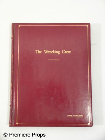 The Wrecking Crew Original, Signed Script: An incredibly rare piece of film memorabilia. This is a cast signed, bound copy of the director's shooting script for the 1968 comedy-adventure 'The Wrecking Crew,' starring Dean Martin, Elke Sommer a