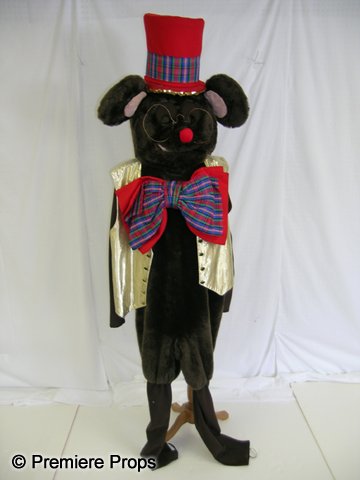 Christmas Mouse Mascot: 1 Christmas Mouse mascot with furry body, large head piece, vest and mittens.