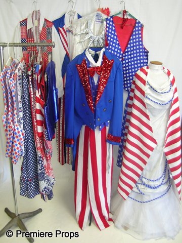 Lot of Patriotic Costumes/Uncle Sam/Statue of Lib: Patriotic lot including Uncle Sam and Statue of Liberty Costumes as well as 4 vests.