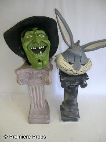 Wicked Witch & Bunny Mascot Heads: Lot of 2 mascot heads including 1 wicked witch and 1 bunny.