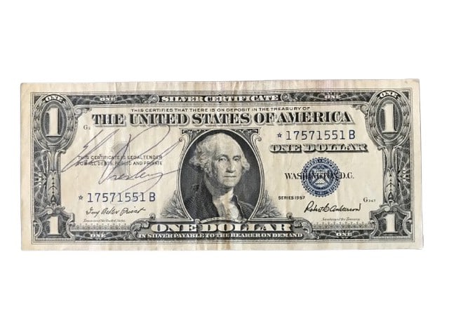 Elvis Presley Signed 1957 Dollar (1 of 3)