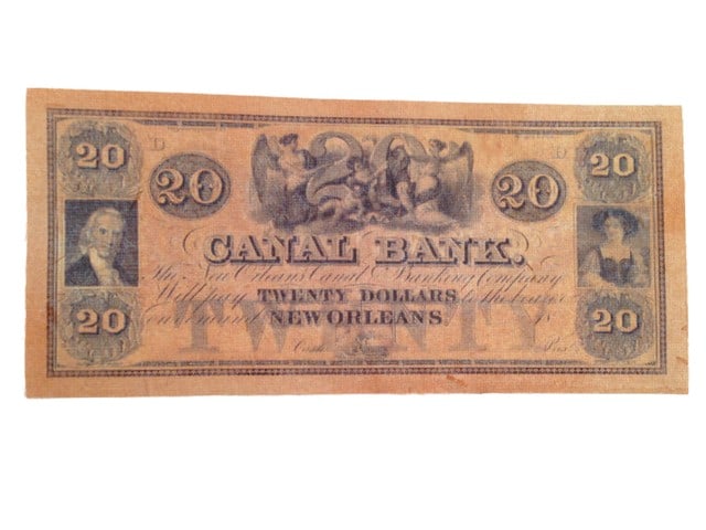 Django Unchained Canal Bank New Orleans $20 Note Movie Props (1 of 2)