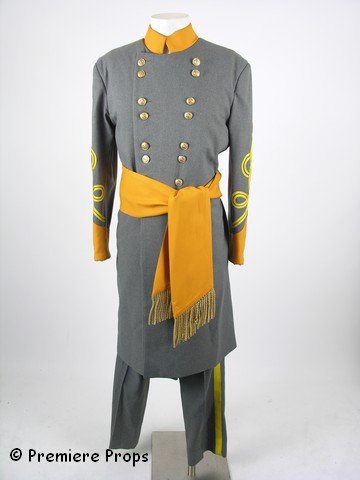 Gone With the Wind Ashley Costume: From New York Costume Designer Frankie Steinz: "Ashley - Gone With the Wind"; Grey Confederate officer coat and pants; Golden sash; confederate officer hat