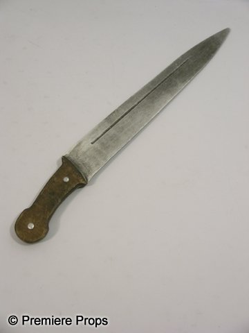 Knife: Hard rubber blade with wood handle fake knife. (approx. 19.5" long)