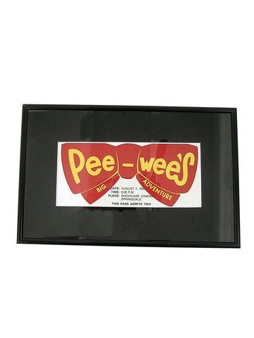 Pee Wee's Adventure Premiere Ticket: Relive the grand innocents of Paul Reubens first big feature following his groundbreaking TV "Pee Wee" series, "Pee-Wee's Big Adventure" (1985), directed by Tim Burton. This is the actual much sought