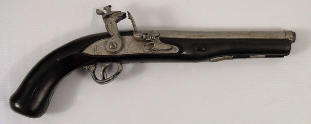 The Patriot Ben Martin (Mel Gibson) Stunt Flintlock: Roland Emmerich's epic big budget retelling of the American Revolution with Mel Gibson playing a farmer who finds himself leading the Colonial Militia. This is Gibson's screen used stunt flintlock Pis