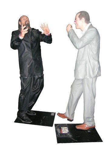 Kane & Lynch Life Size Statues: A pair of Death Row inmates, a mercenary named Kane and a schizophrenic named Lynch, escape during a prison transport and team up to retrieve a stolen fortune. Based on a video game. This lot contains