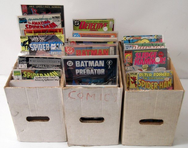 Spider-Man/Batman & Assorted Comic Book Collection: Toy Comics, Continuity Comics, Robo Tech, Jonny Quest (Yr. 1986-1987 No. 1-7,9,1), The Terminator, Japan Comics, Batman, Detective Comics, Spiderman (Yr. 1990-1994 No. 1-48 missing #'s), Amazing Spide