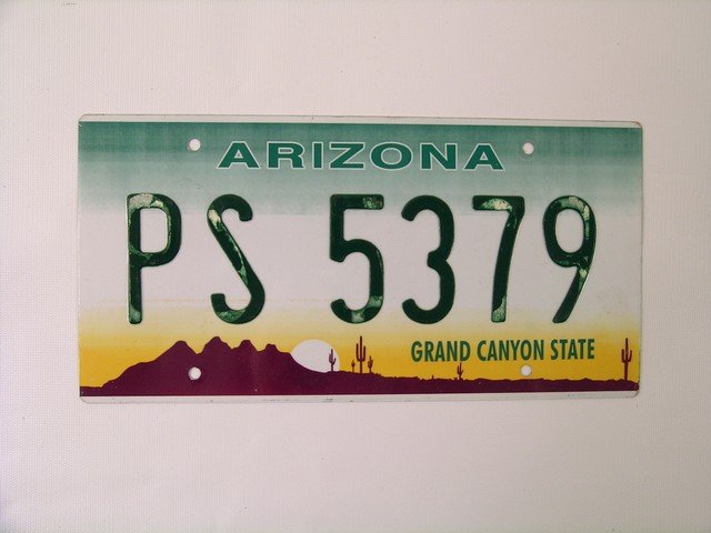 Wild Hogs License Plate Prop: A prop Arizona license plate (made in plastic), used as a background prop in "Wild Hogs" (2007). .