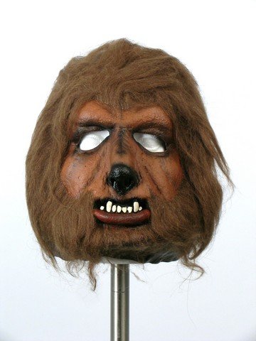The Wolf Man (1941) Don Post Sr. Replica Mask: A rare full size handmade monster head (hand painted with hand-laid hair), by legendary SFX Make-Up Artist Don Post, Sr., created at his studio for the Motion Picture & Television Fund, and personally