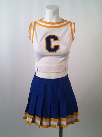 Scary Movie Cheerleader Uniform Costume: From the parody horror-flick that started a franchise, this is a full Cheerleading Uniform with a big "C" on front from "Scary Movie" (2000). Comes with a COA.