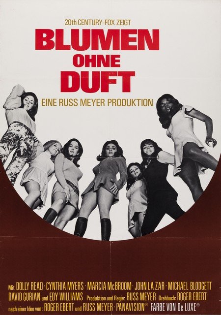 BEYOND THE VALLEY OF THE DOLLS- German Folded A1 Poster: 1970 23" x 33" folded German A1 poster for Russ Meyer's outrageous sequel to "Valley of the Dolls". Very Good to Fine.