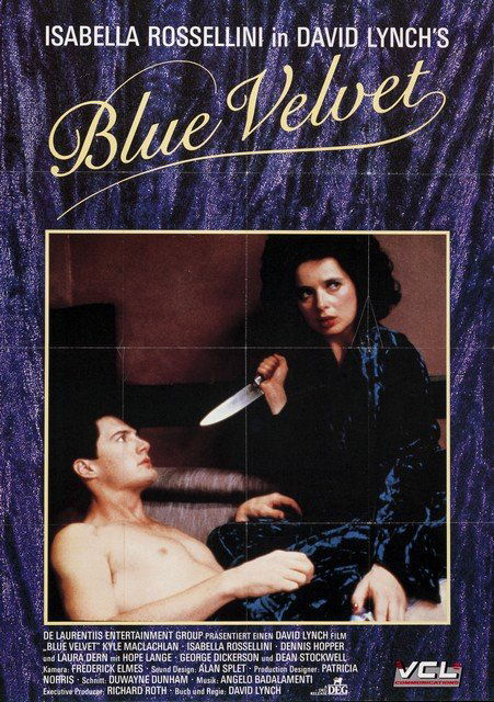 BLUE VELVET- German A1 Poster for early David Lynch: 23" x 33" German A1 size poster for highly regarded David Lynch film.