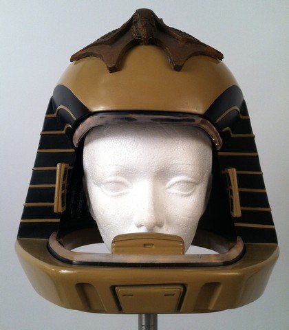 Battlestar Galactica (1978) Original Viper Helmet: An extremely rare “Viper” Helmet from the original 1978 hit TV series “Battlestar Galactica”. This much sought after hero screen used helmet is the one with the infamous light border around th