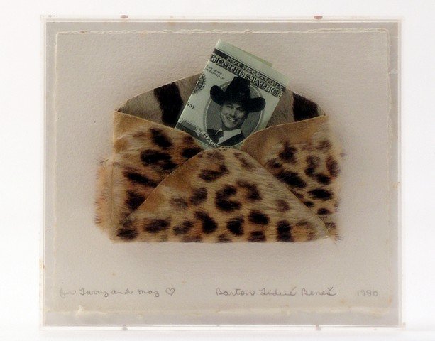 Larry Hagman Collection Benes Wallet With Larry Money: Larry Hagman commissioned celebrated beloved artist Barton Lidice Benes' to create many artwork creations for him. In turn, Benes dedicated many of his own mixed media works to Larry and his long-time